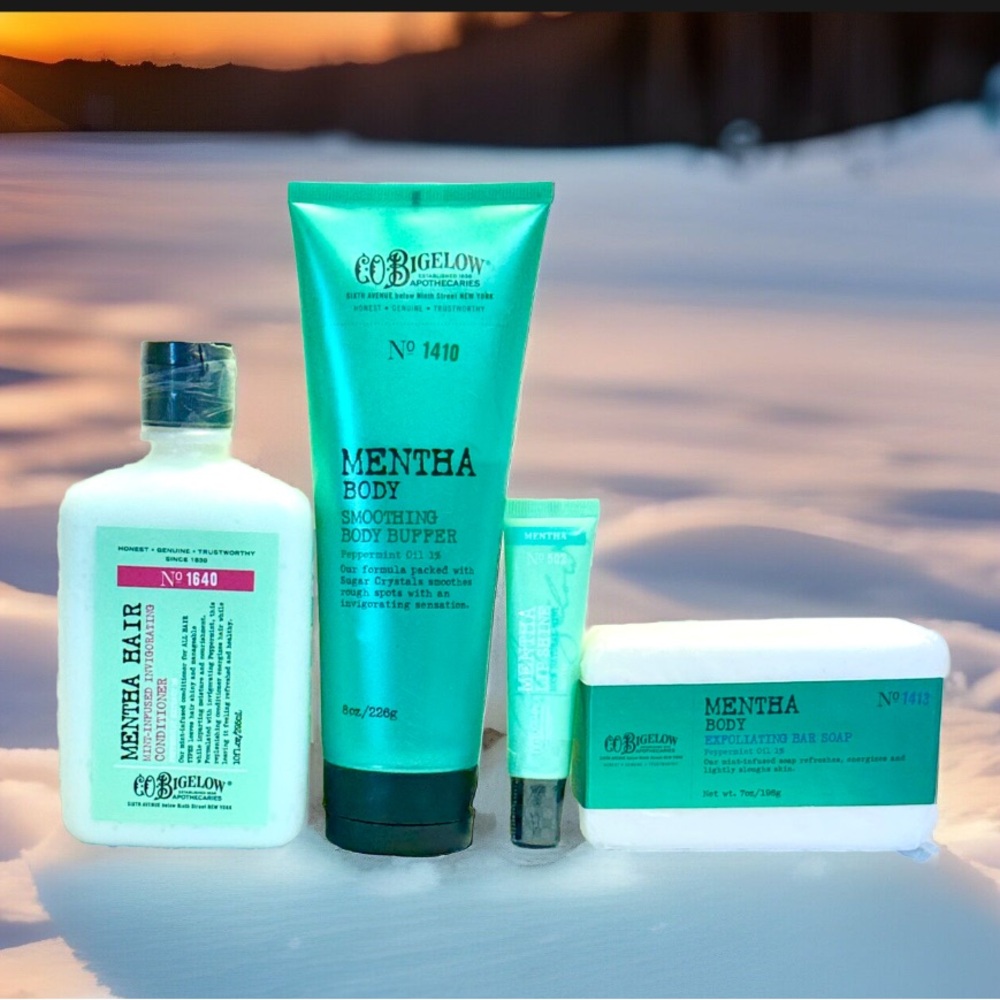 Bath & and Body Works C. O. Bigelow MENTHA Conditioner Soap Lip Wash SET of 4